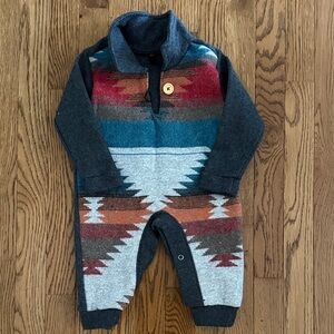 Colorful Patterned Wool Baby Jumpsuit